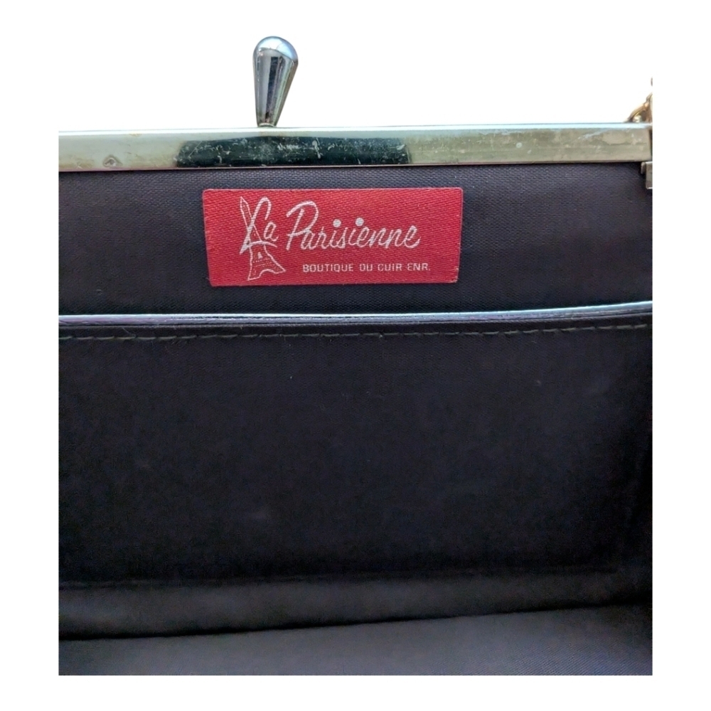La Parisienne Purse Clutch Evening Bag Retro 50s Brown Gold - Picture 8 of 8